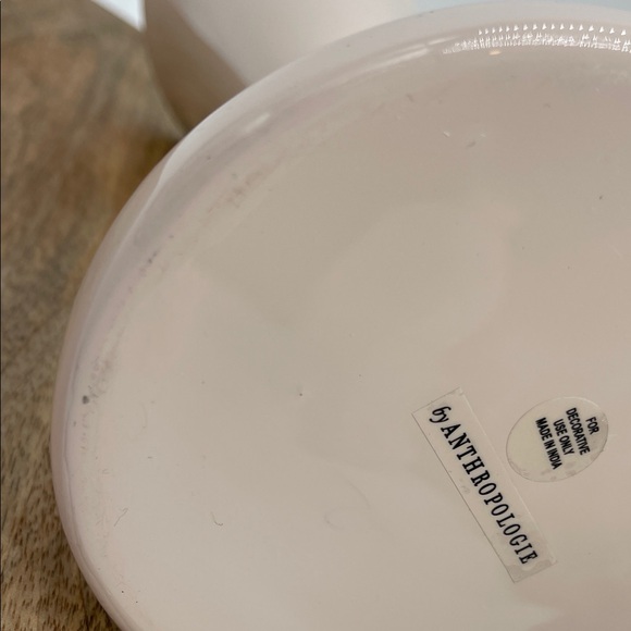 By Anthropologie Decorative Enamel Vase/Pitcher With Rattan Handle - Picture 7 of 9